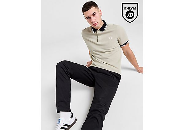 Fred Perry Contrast Collar Badge Polo Shirt Brown- Heren Brown