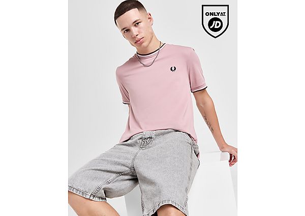 Fred Perry Twin Tipped Ringer T-Shirt Pink- Heren Pink