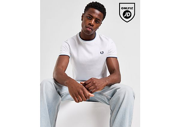 Fred Perry Twin Tipped Ringer T-Shirt White- Heren White
