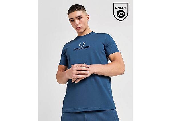 Fred Perry Global Stack Logo T-Shirt Blue