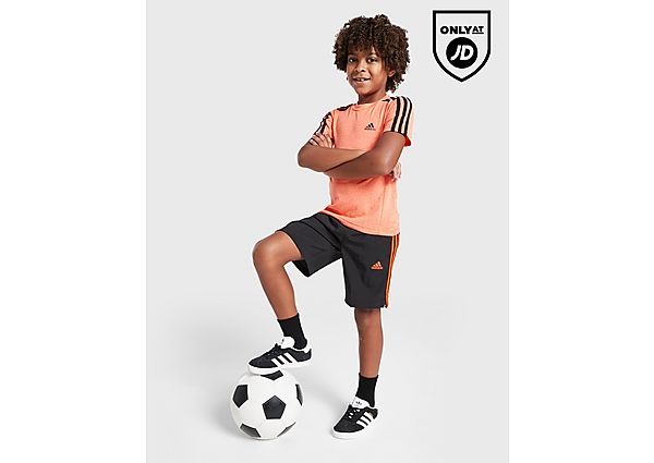Adidas Poly Tech T-Shirt Shorts Set Children Orange