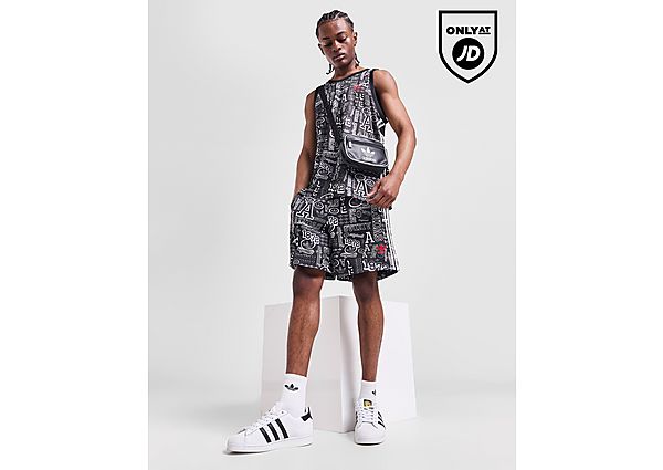Adidas Originals Sticker Basketball Shorts Black- Heren Black