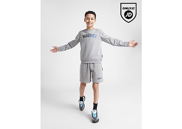 Hoodrich Enhance Crew Sweatshirt Shorts Set Junior Grey Kind Grey