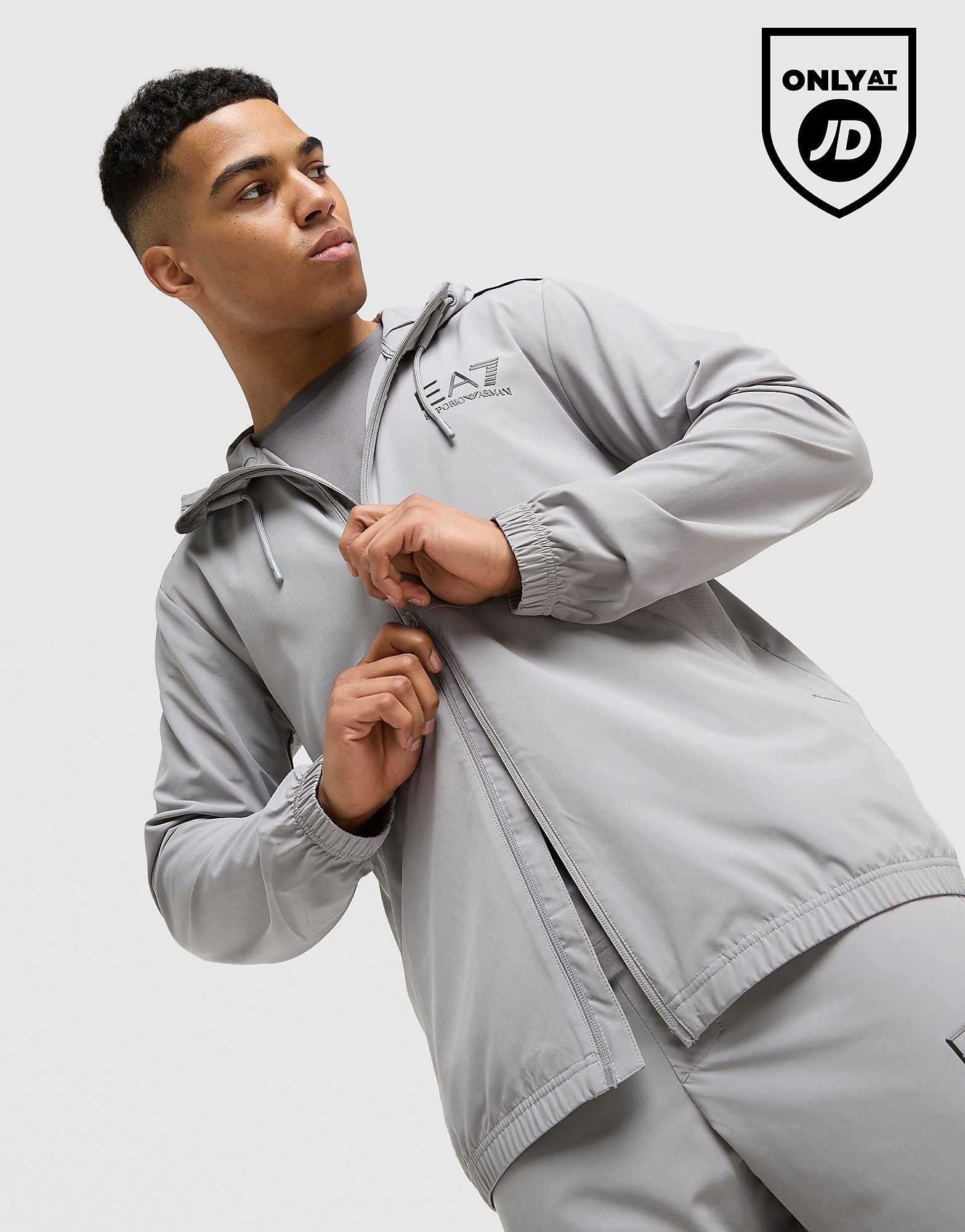 Ea7 Emporio Armani Masculinas Cinzento  Ventus Full Zip Hoodie em Tamanho L, JD Sports
