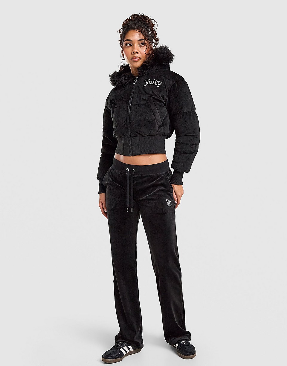 Diamante Velour Padded Jacket