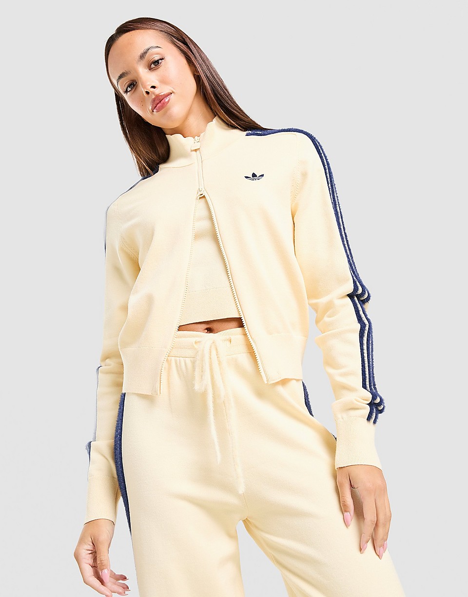 Fluffy 3-Stripes Knit Track Top