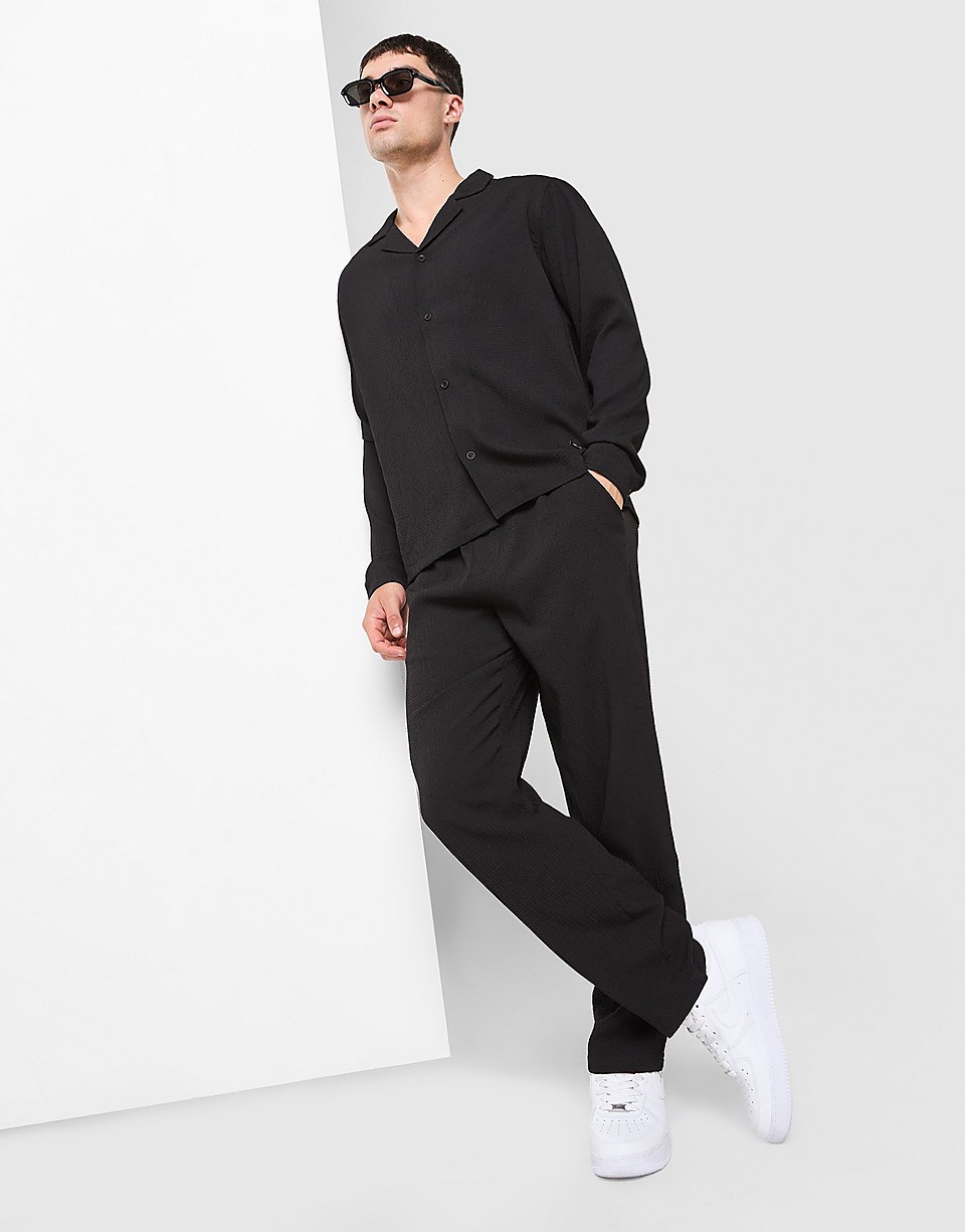 Seersucker Straight Pants