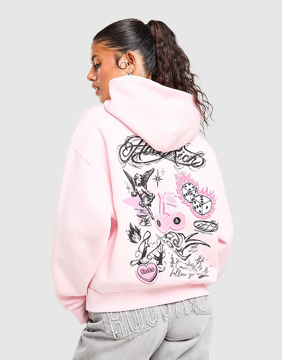 Scribble Open Hem Hoodie