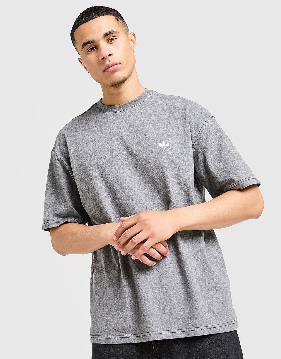 Trefoil Essentials Melange Loose Crop T-Shirt