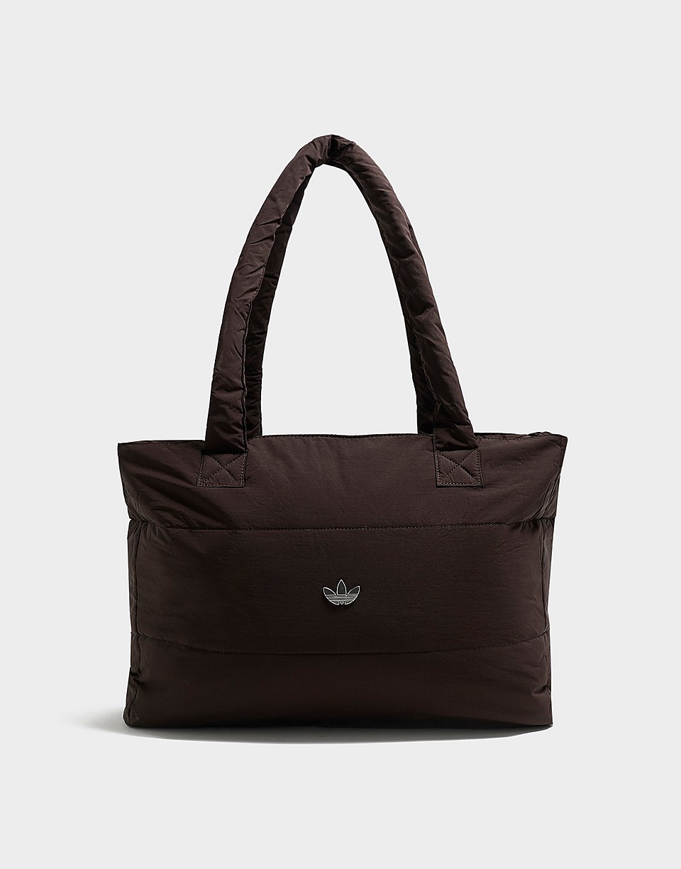 Quilted Nylon Metallic Trefoil Tote Bag