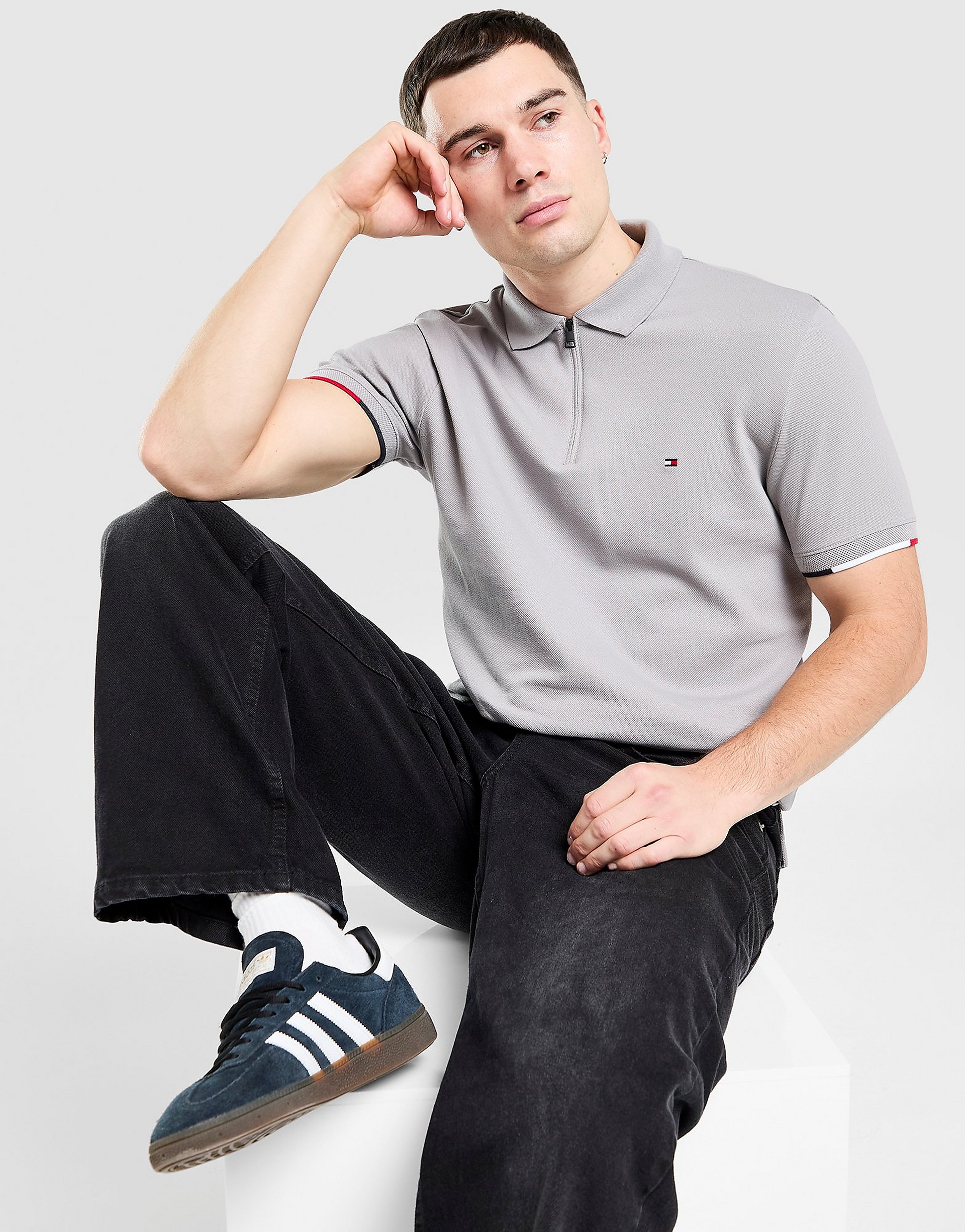 TOMMY HILFIGER Zip Polo Shirt pikéer herr