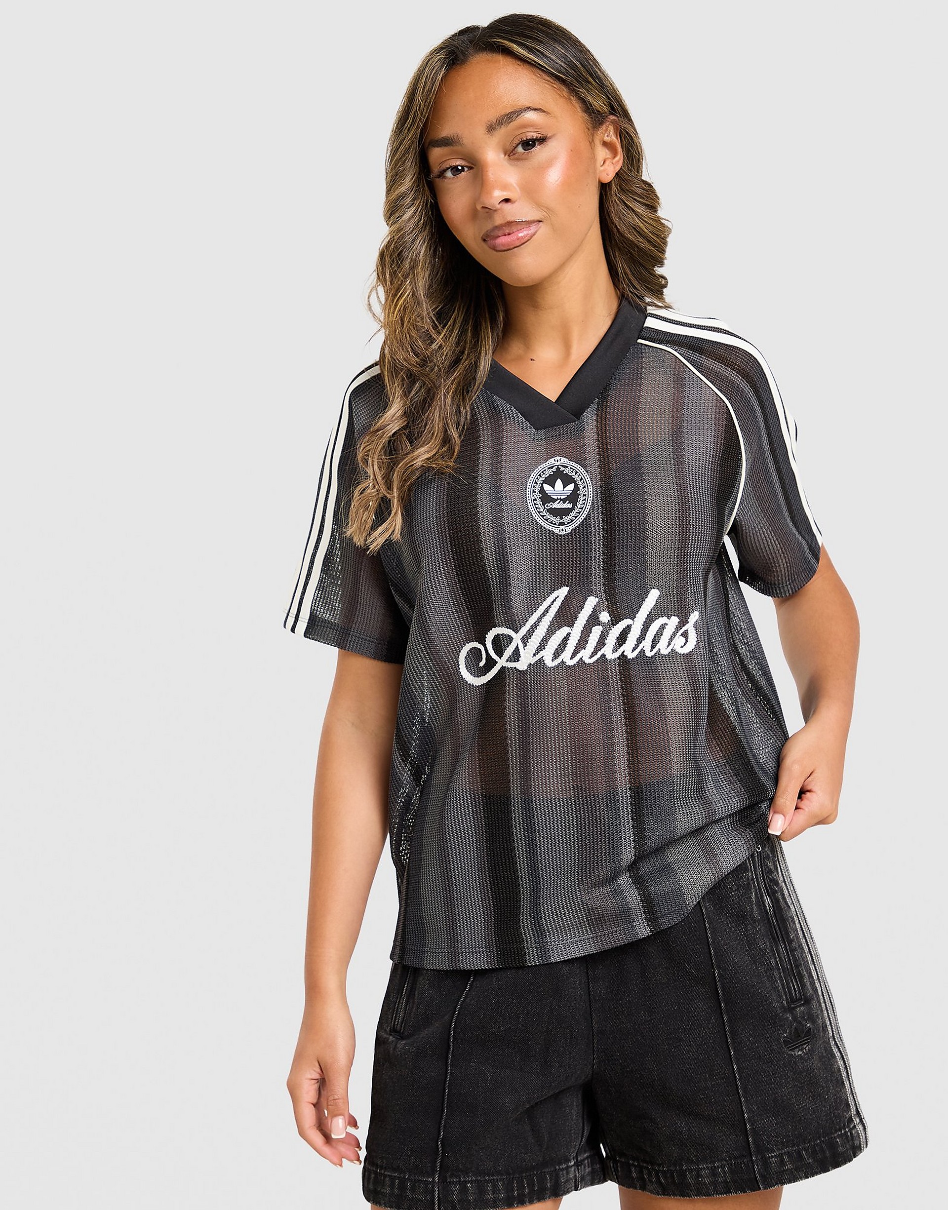 Adidas Originals T-shirt 'Summer Glow' grå / mörkgrå / svart dam – bild 6