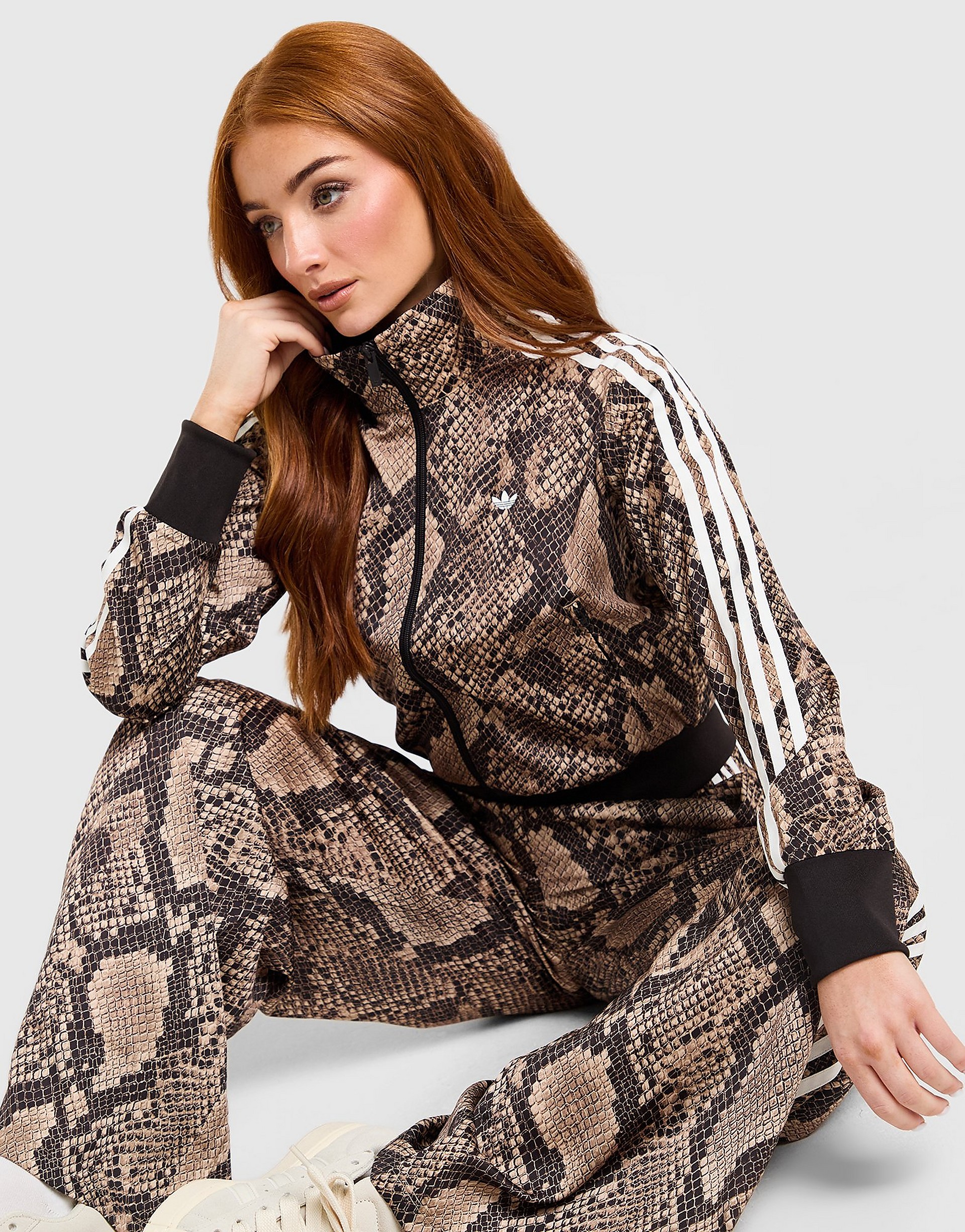 Adidas Originals Satin Snake Print Firebird Track Top jackor dam