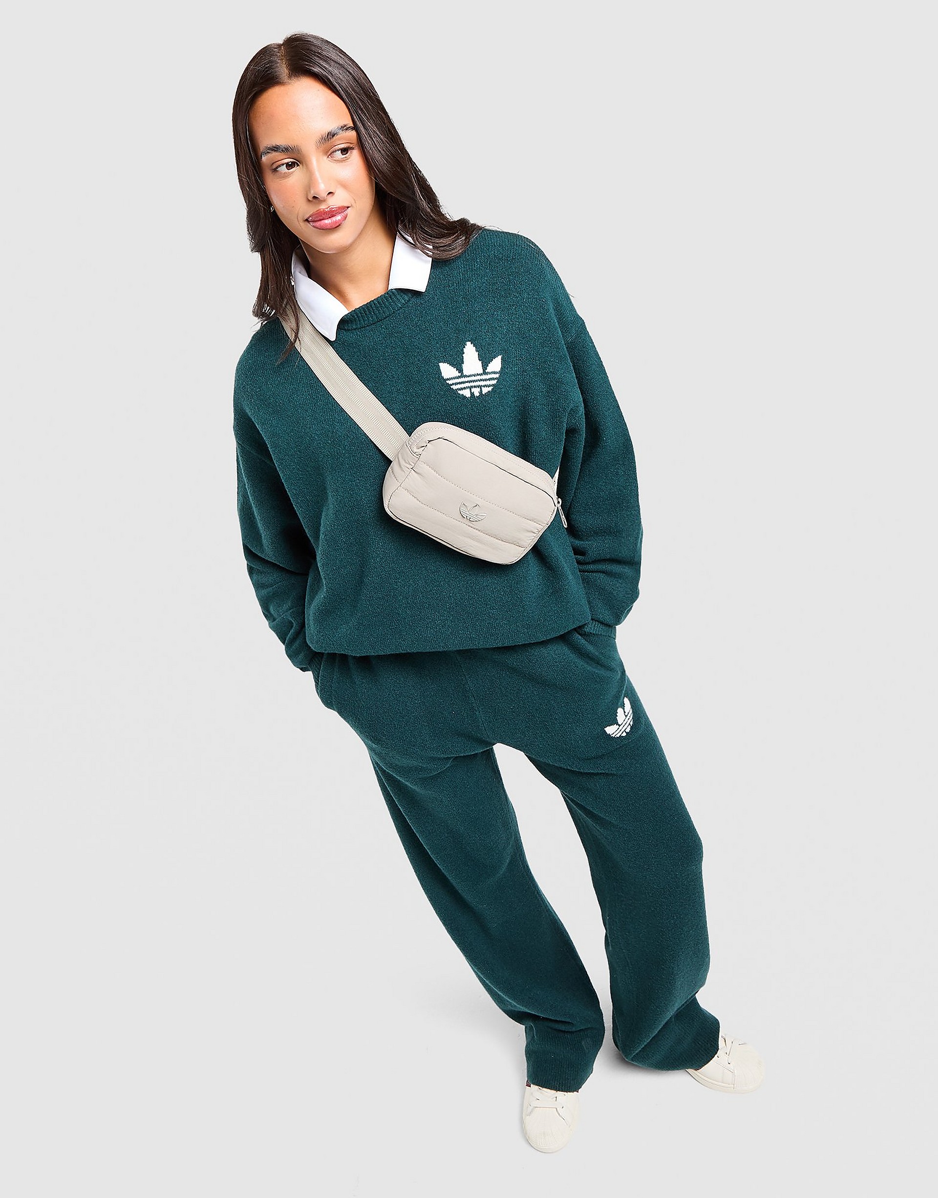 Adidas Originals Trefoil Knit Crew Sweatshirt dam