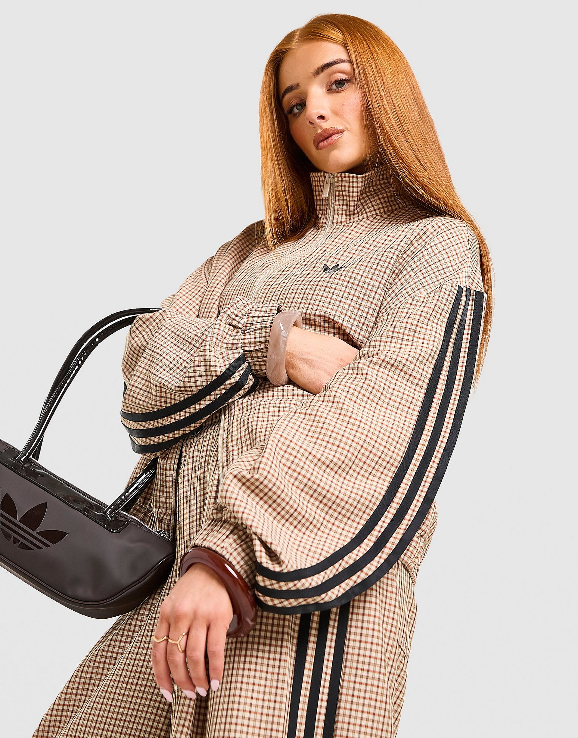 Adidas Originals 3-Stripes Checks Tartan Track Top jackor dam