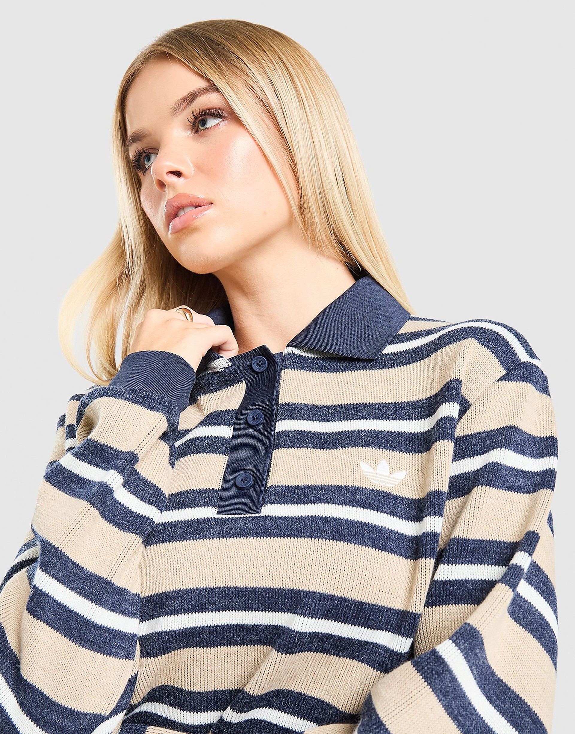 Adidas Originals 3-Stripes Knit Polo Shirt skjortor & blusar dam