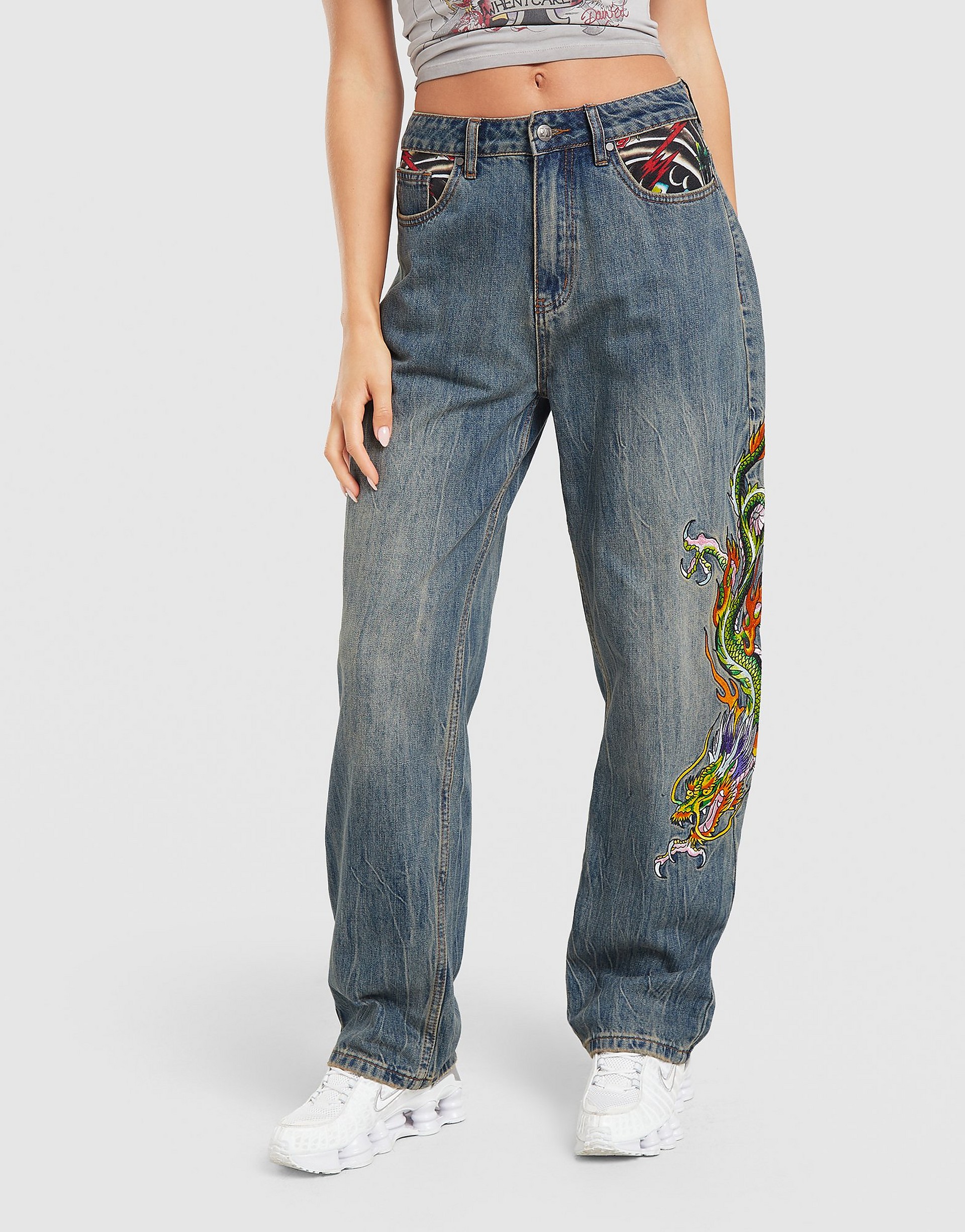 Ed Hardy Chinese Dragon Denim Jeans dam