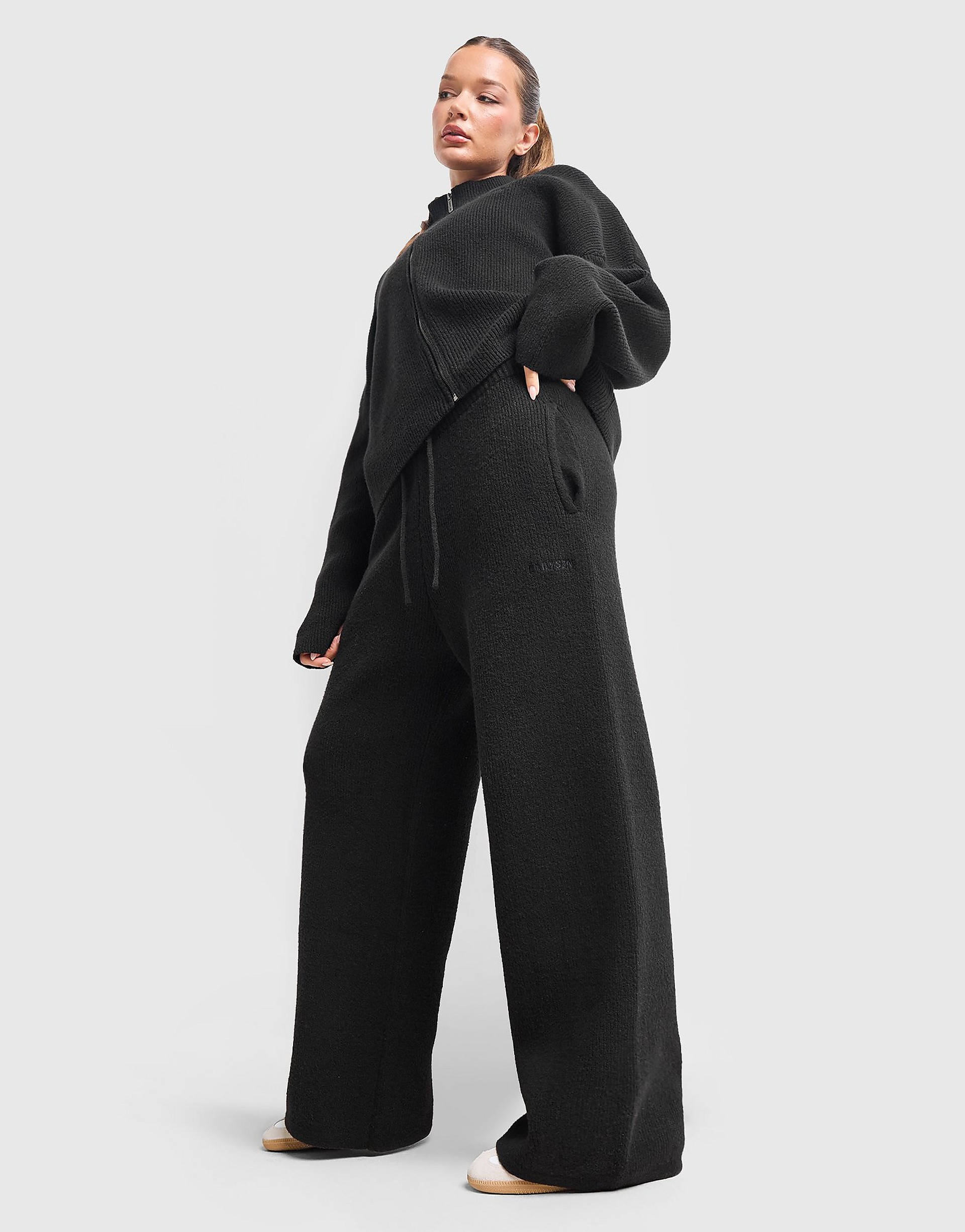 DAILYSZN Snug Knit Wide Leg Joggers byxor dam