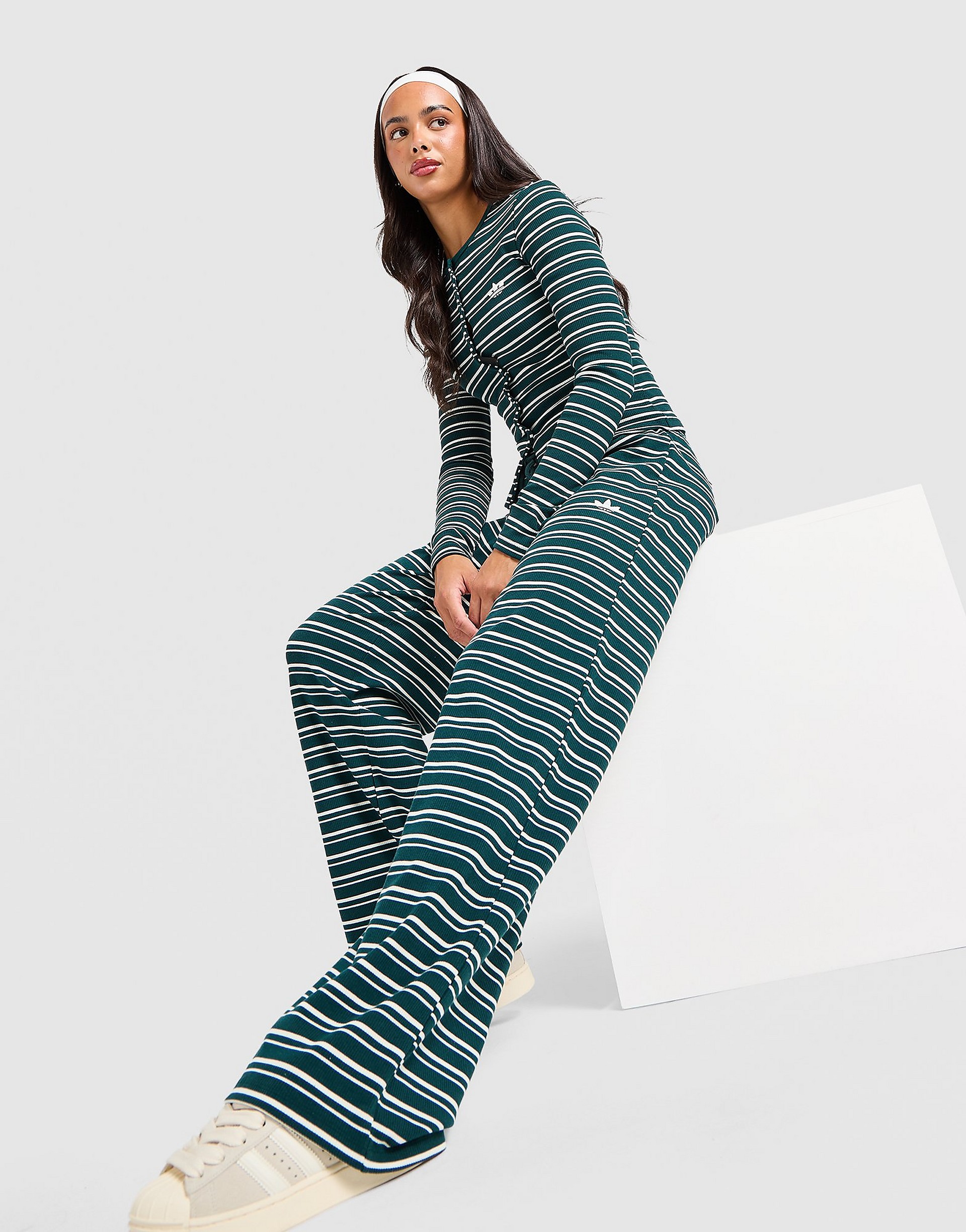 Adidas Originals Stripe Ribbed Joggers byxor dam