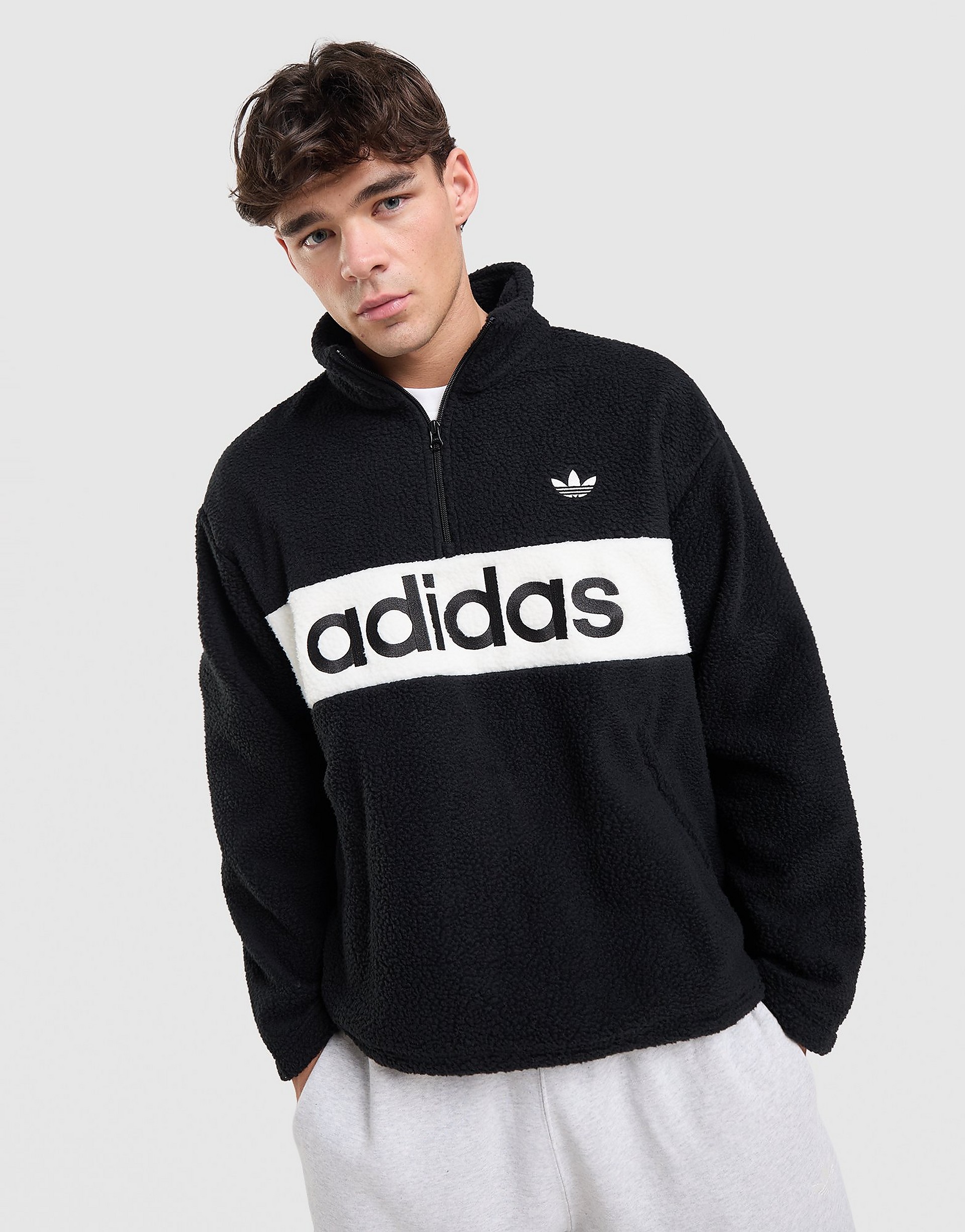 Adidas Originals Sherpa 1/4 Zip Fleece Sweatshirt herr