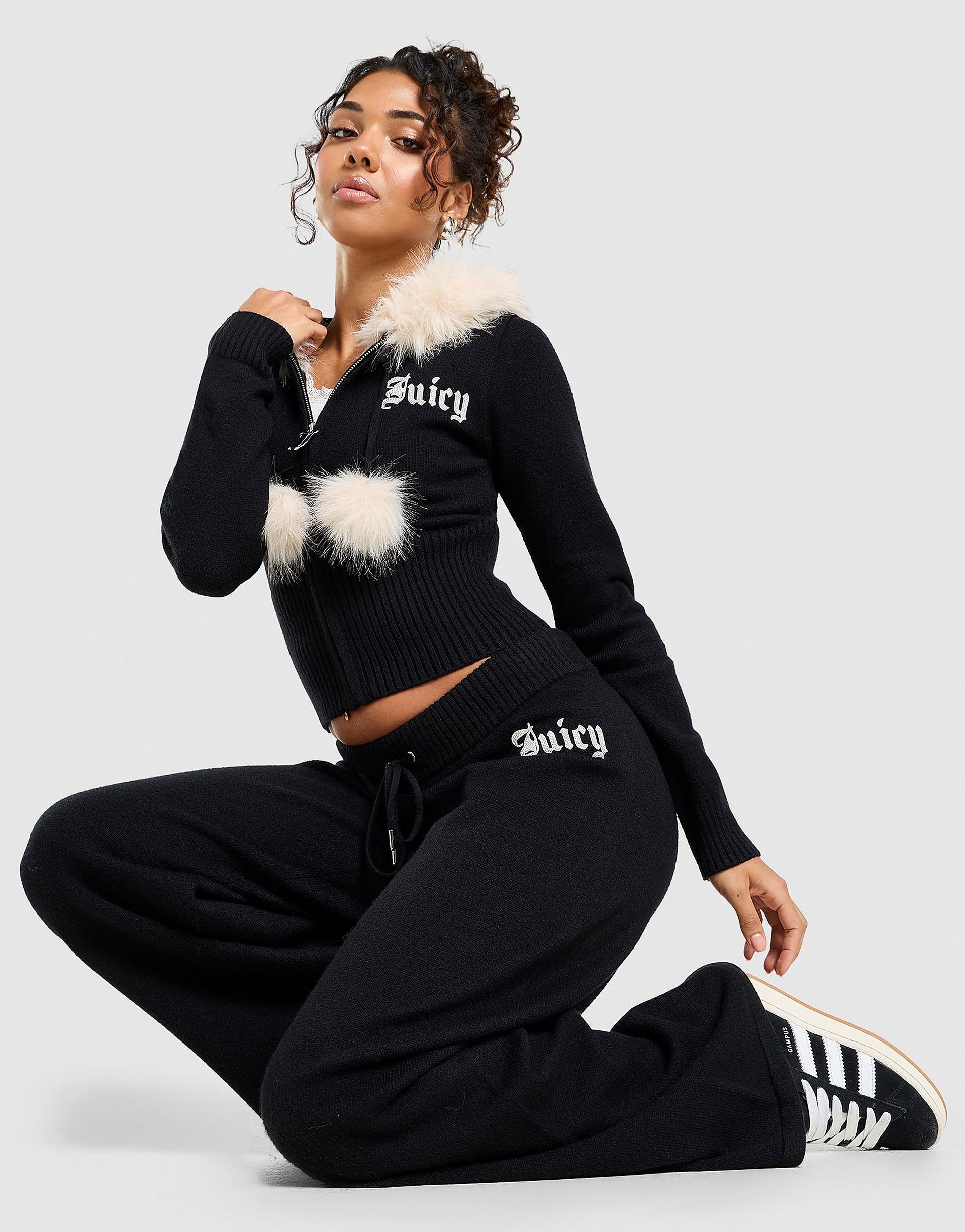 Juicy Couture Diamante Knitted Joggers byxor dam