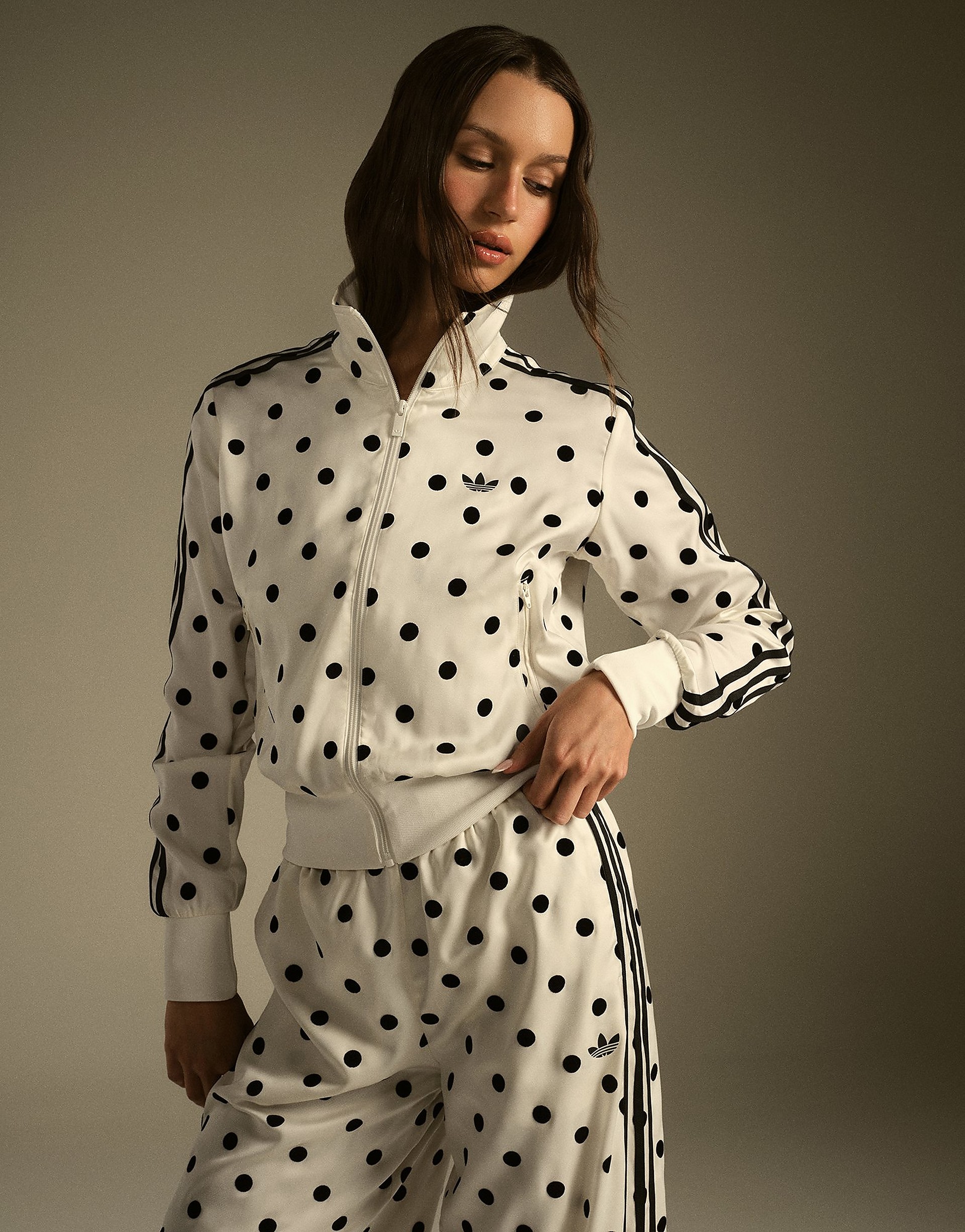 Adidas Originals Polka Dot Firebird Track Top jackor dam