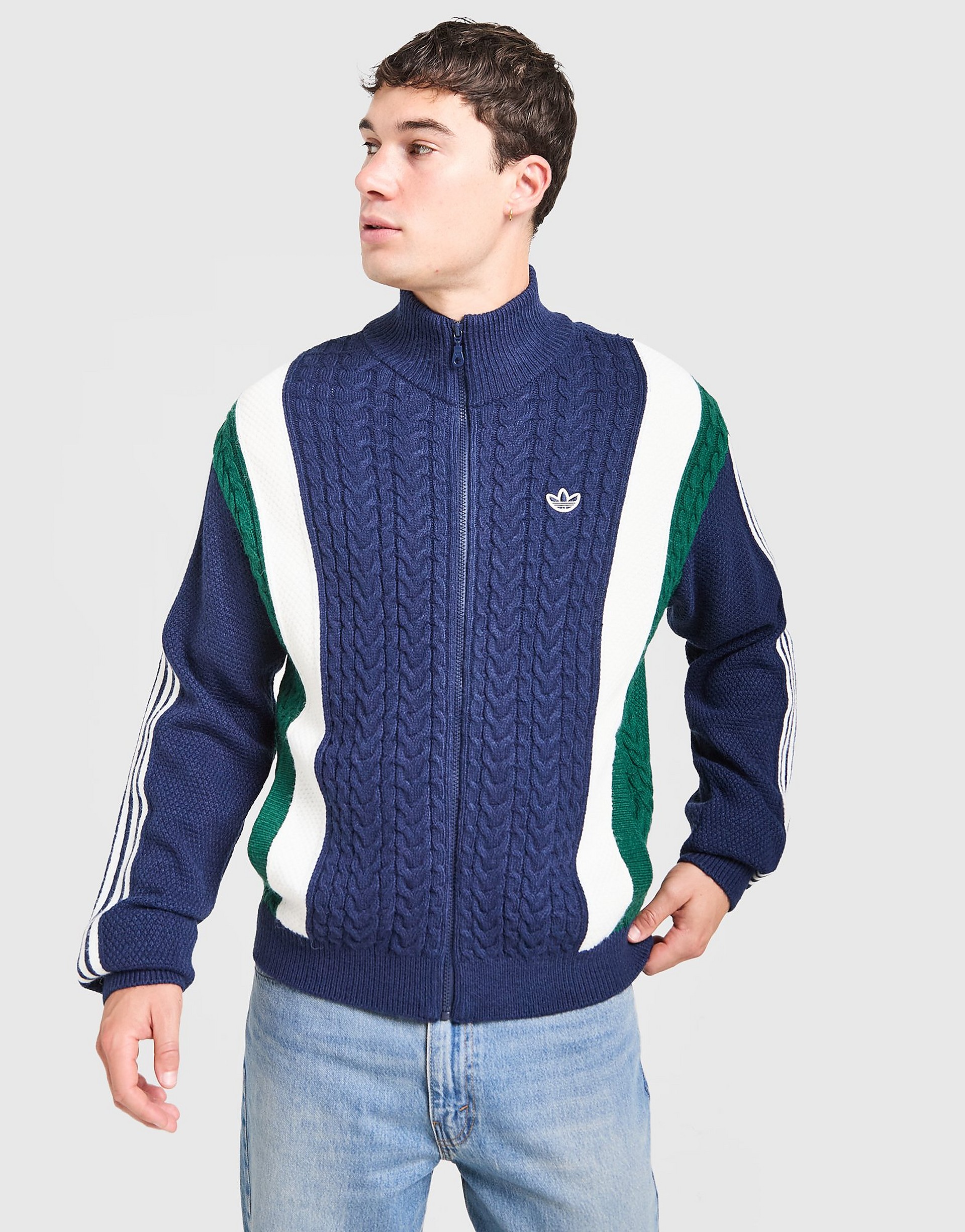 Adidas Originals Winter Club Knitted Full Zip Track Top stickade tröjor herr