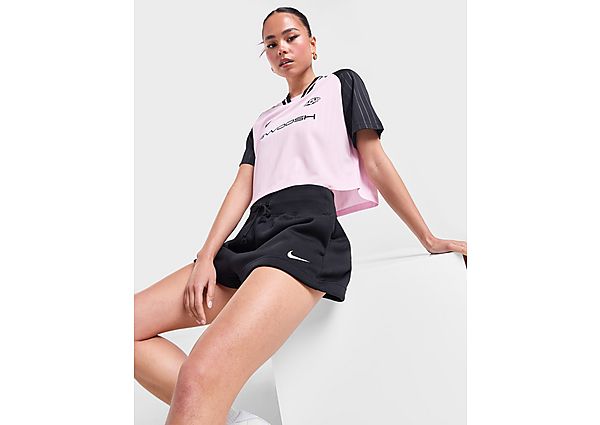 Nike Damesshorts met ruimvallende pasvorm en hoge taille Sportswear Phoenix Fleece Black Sail- Dames Black Sail