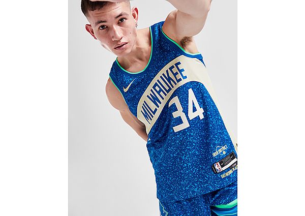 Nike Dri-FIT Swingman NBA-jersey voor heren Giannis Antetokounmpo Milwaukee Bucks City Edition 2023 24 Photo Blue- Heren Photo Blue