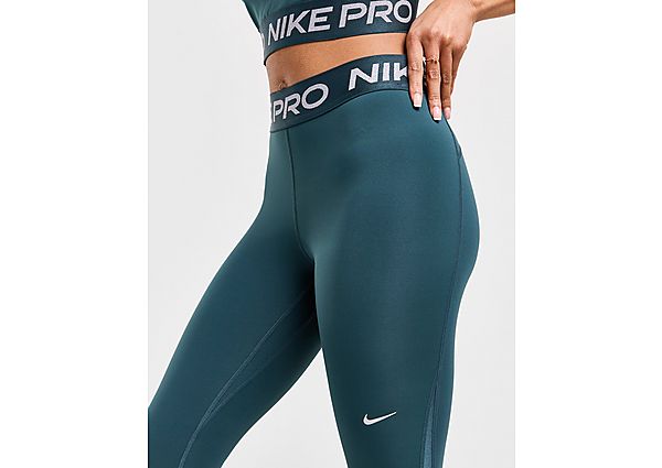 Nike Pro 7 8-legging met halfhoge taille voor dames Deep Jungle Metallic Silver- Dames Deep Jungle Metallic Silver