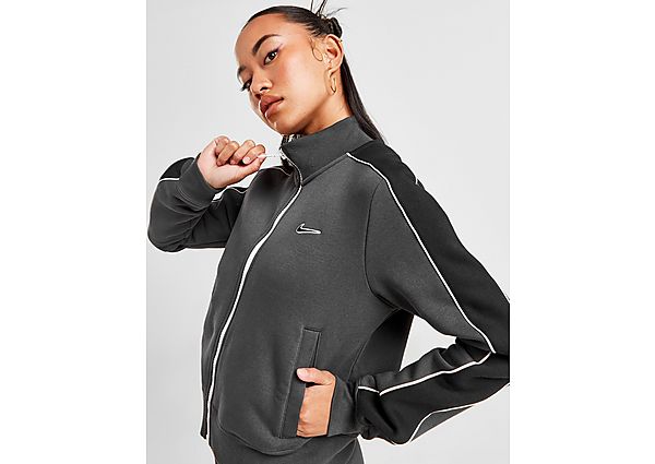 Nike Sportswear Fleece Track Top Rits hoodies Dames anthracite black white maat: S beschikbare maaten:XS S M L