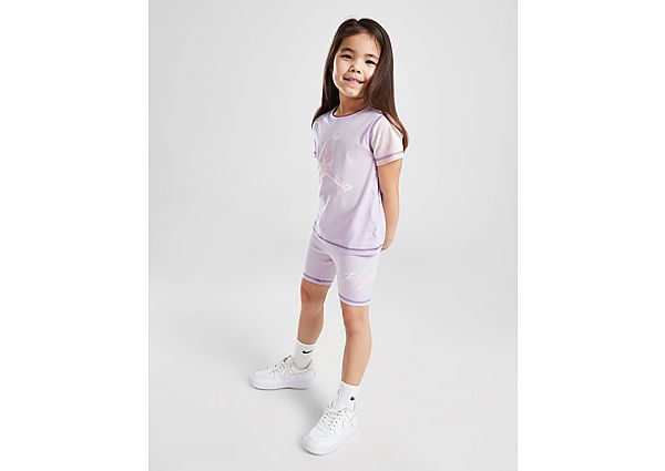 Jordan Girls' Colour Block T-Shirt Shorts Set Children Purple