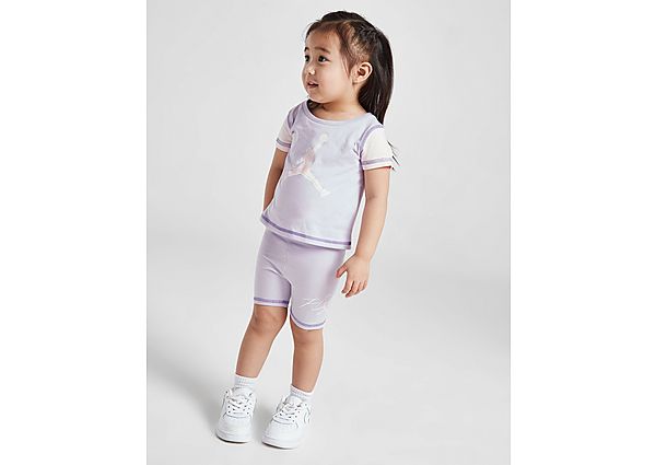 Jordan Girls' Colour Block T-Shirt Shorts Set Infant Purple