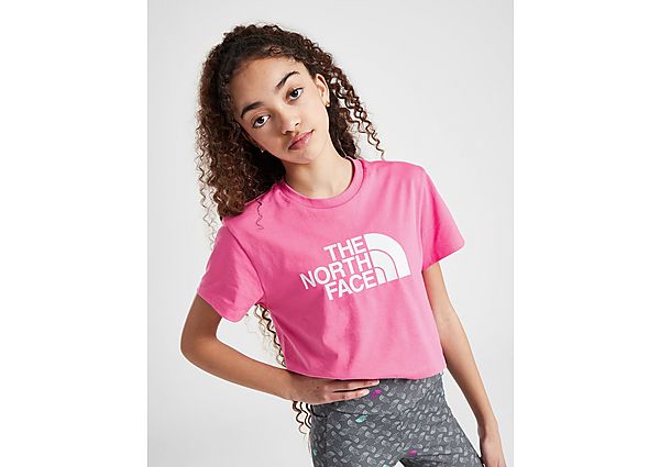The North Face cropped T-shirt Easy roze wit Meisjes Katoen Ronde hals 134 140