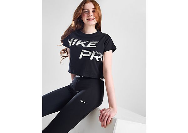 Nike Girls' Fitness Pro Crop T-Shirt Junior - Mens, Black