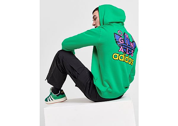Adidas Originals Trefoil Graphic Hoodie Green- Heren Green