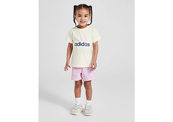 Adidas Girls' Badge of Sport T-Shirt Shorts Set Infant White