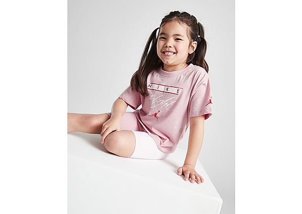 Jordan Girls' Flight T-Shirt Shorts Set Children Pink