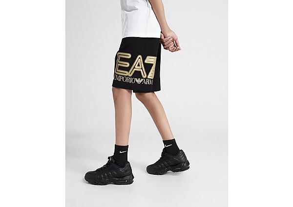 Emporio Ar i EA7 Gold Logo Shorts Junior Black