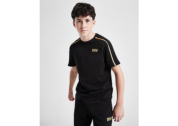 Emporio Ar i EA7 Premium Gold Logo T-Shirt Junior Black