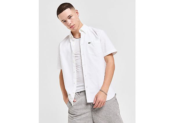 Lacoste Short Sleeve Woven Shirt White- Heren White