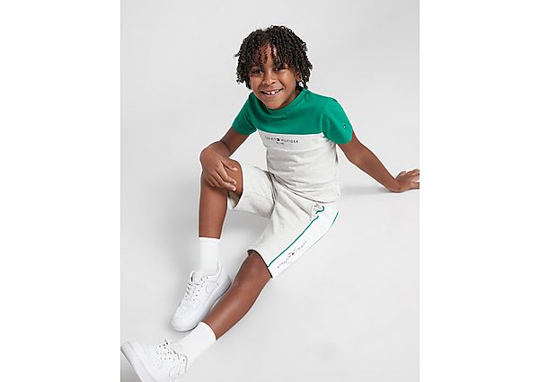 Tommy Hilfiger Colour Block T-Shirt Shorts Set Children Green