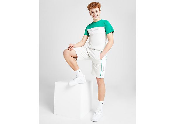 Tommy Hilfiger Colour Block T-Shirt Shorts Set Junior White