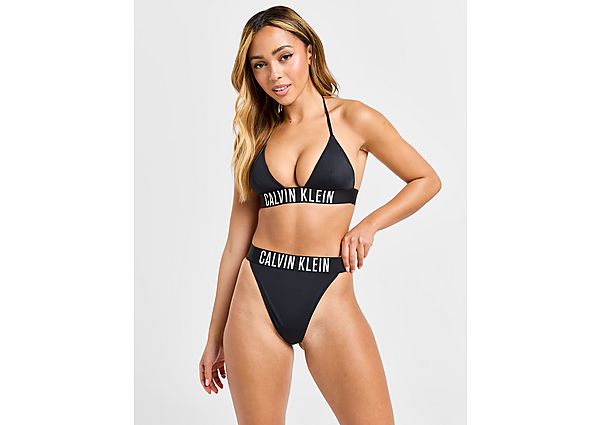 Calvin Klein Swim Intense Thong Bikini Bottoms Black- Dames Black
