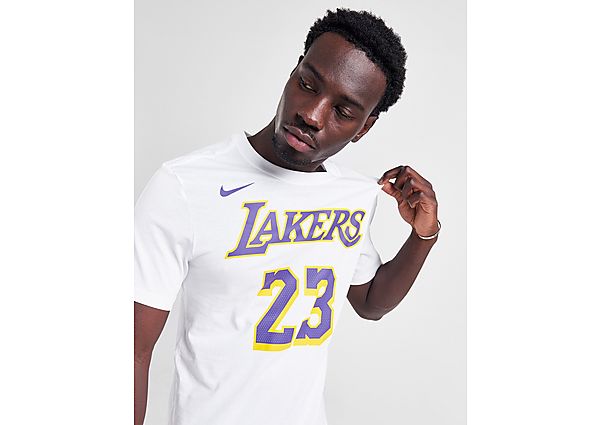 Nike NBA LA Lakers James #23 T-Shirt - Mens, White