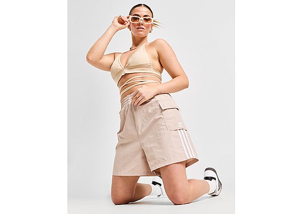Adidas Originals 3-stripes Cargo Short Summer Glow shorts Dames wonder taupe maat: L beschikbare maaten:XS S M L