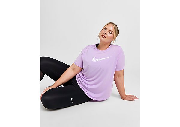 Nike Plus Size Swoosh Short Sleeve T-Shirt Purple- Dames Purple