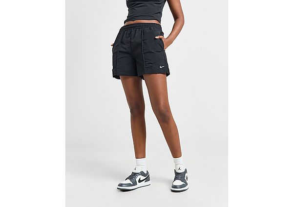 Nike Damesshorts met halfhoge taille (13 cm) Sportswear Everything Wovens Black White- Dames Black White