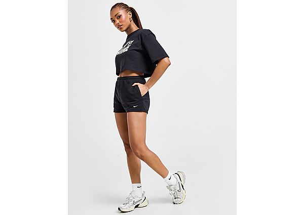 Nike Aansluitende damesshorts met hoge taille van sweatstof (5 cm) Sportswear Chill Terry Black- Dames Black