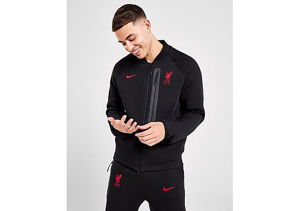 Nike Liverpool FC Tech Fleece Jacket - Mens, Black/Black/Gym Red
